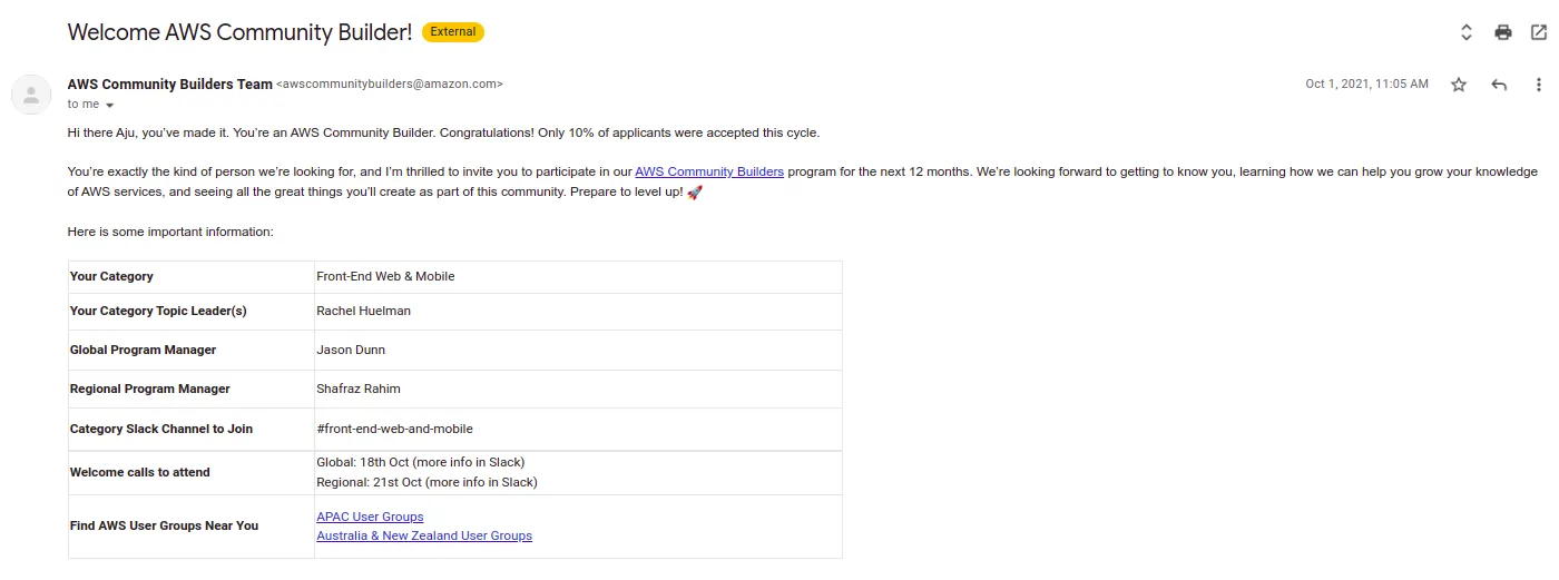 AWS community builder